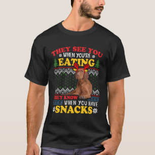 Camiseta Vizsla Fea Navidad Que Ven Que Estás Comyendo Por