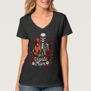 Camiseta Vizsla Mama Vizsla Lover Skeleton Mom Dog Dueño Vi