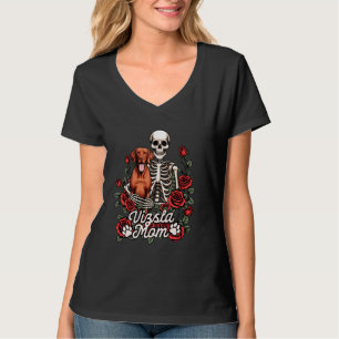 Camiseta Vizsla Mama Vizsla Lover Skeleton Mom Dog Dueño Vi