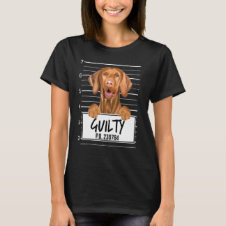 Camiseta Vizsla Mugshot Guilty Dog