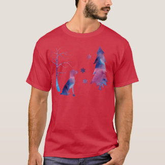 Camiseta Vizsla Perro Arte Invierno Con Copos De Nieve