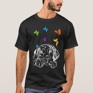 Camiseta vizsla perro con mariposas weimaraner perro butter