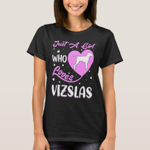 Camiseta Vizsla Perro Corazón Forma Vintage Solo Una Chica