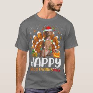 Camiseta Vizsla Perro Lover Navidades de Halloween Feliz Ha