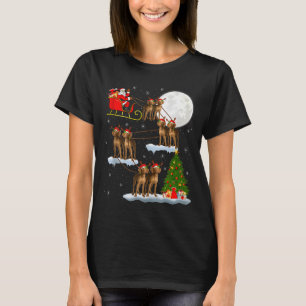 Camiseta Vizsla Perro Santa Trineo Volador Divertido Mágico