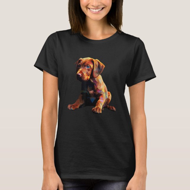 Camiseta Vizsla Puppy Dog Pop Art (Anverso)