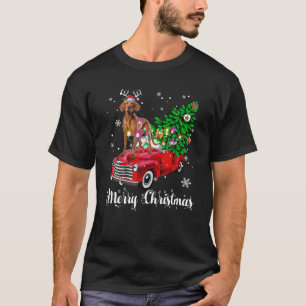 Camiseta Vizsla Red Truck Navidades Santa Hat Xmas Perro Am