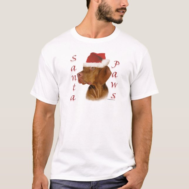 Camiseta Vizsla Santa Paws (Anverso)