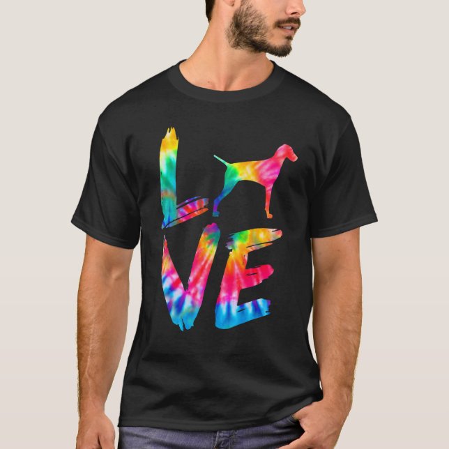 Camiseta Vizsla Tie Dye Love Dog Mom Dad (Anverso)