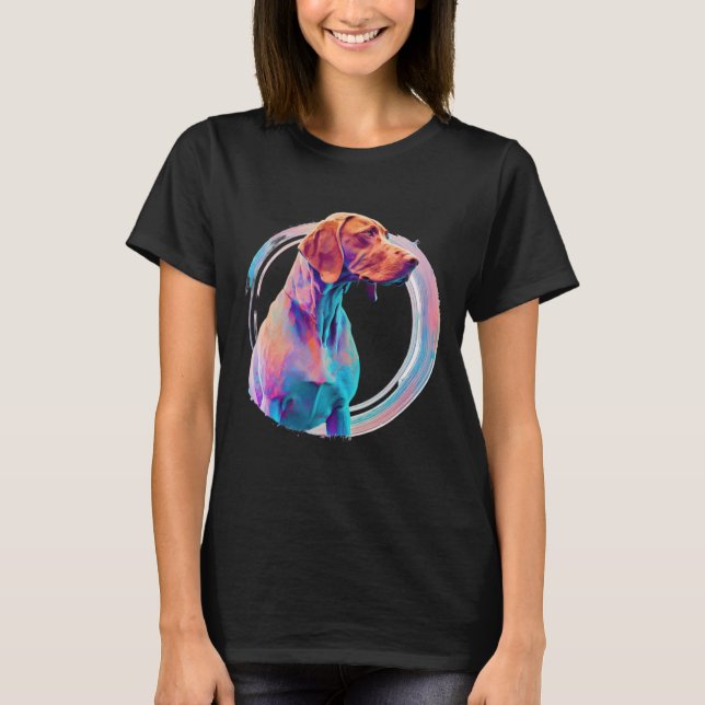 Camiseta Vizsla Vaporwave Retrowave Estética (Anverso)