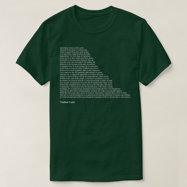 Camiseta Vladímir Lenin Cita (Diseño del anverso)