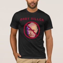 Camiseta Vladimir Putin Asesino de Bebés Círculo Rojo y Sil