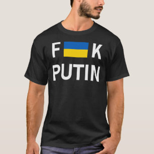 Camiseta Vladimir Putin con la bandera de Ucrania -P
