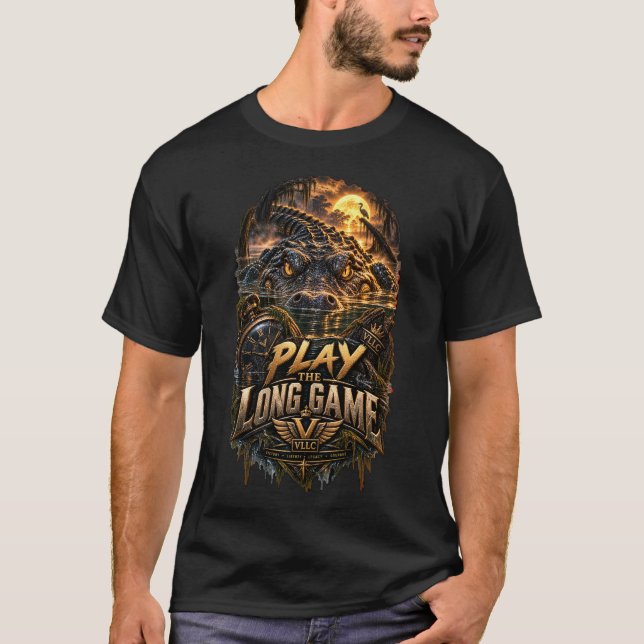 Camiseta VLLC Play The Long Game Motivation Crocodile Graph (Anverso)