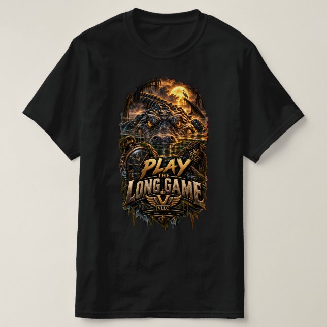 Camiseta VLLC Play The Long Game Motivation Crocodile Graph (Diseño del anverso)