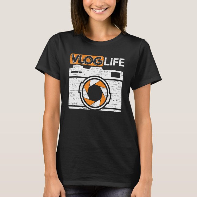 Camiseta Vlog Life Vlogger Camera Social Media Influencer V (Anverso)