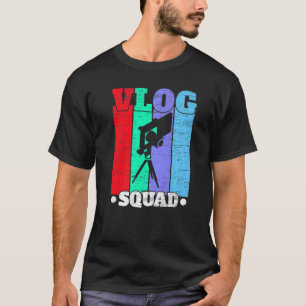 Camiseta Vlog Squad Creador de Contenidos de Medios Sociale