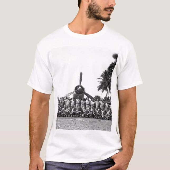 Camiseta VMF-214 en imagen strip_War del combatiente de la (Anverso)