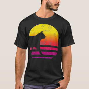 Camiseta VNeck estilo retro de gato femenino