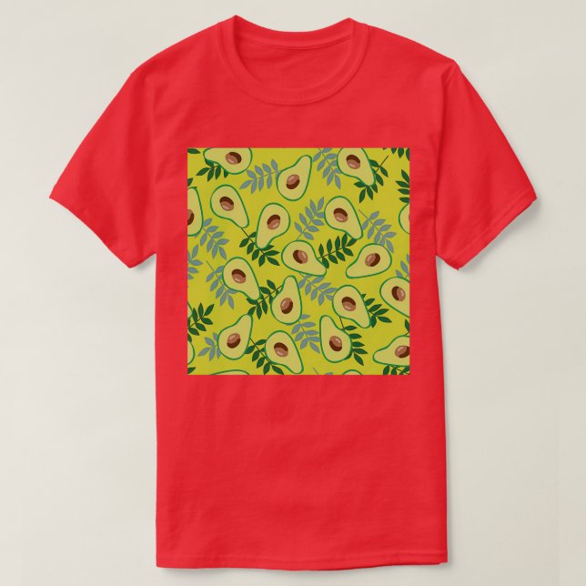Camiseta Vocado y hojas en verde claro (Diseño del anverso)