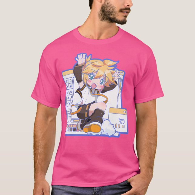 Camiseta Vocaloide Windows Blue Versión Kagamine Len (Anverso)