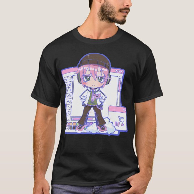Camiseta Vocaloide Windows Blue Versión Vy2 Roro (Anverso)