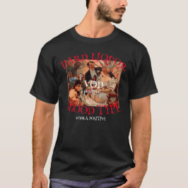Camiseta VODKA positivo VOD de tipo de sangre de licor duro