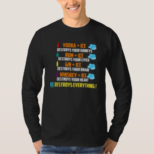 Camiseta Vodka Rum Gin Whiskey Plus Ice Destruye Todo