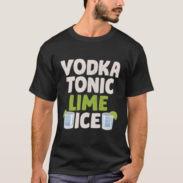 Camiseta Vodka Tonic Lime Ice Alcohol Cocktail Py (Anverso)