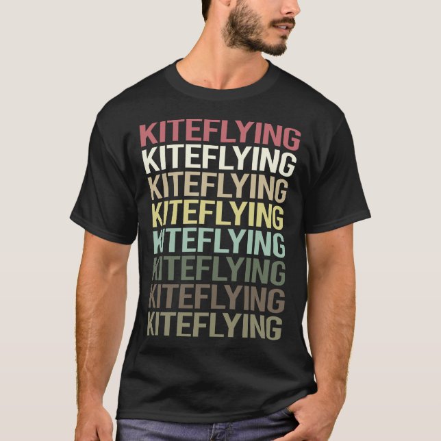 Camiseta Volador de cometas de texto colorido (Anverso)