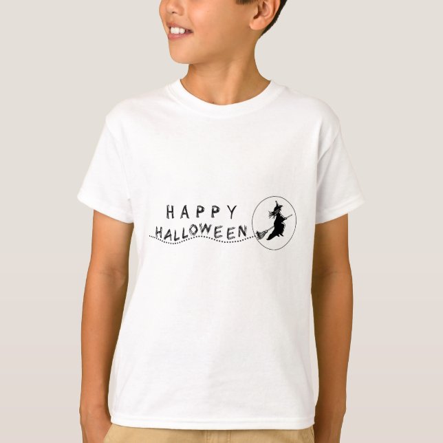 Camiseta Volando Bruja Halloween Chica (Anverso)