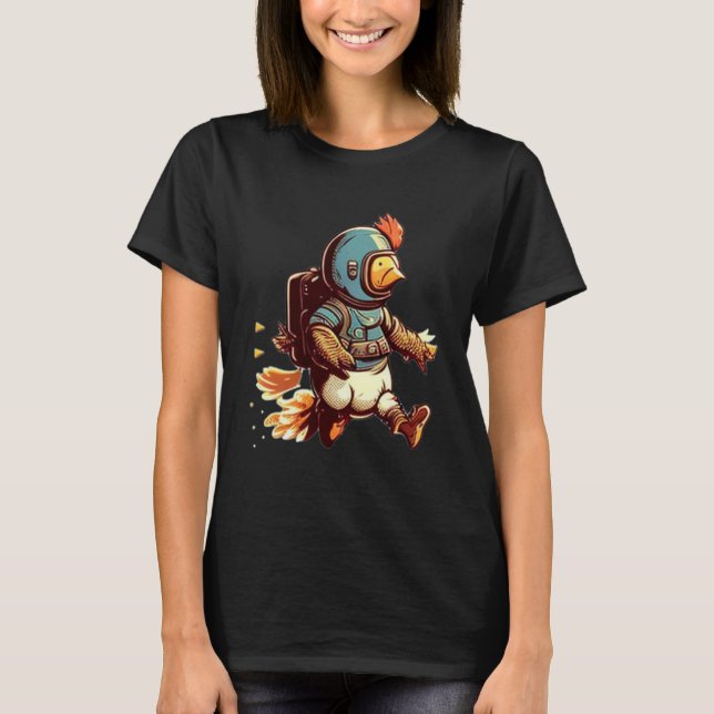 Camiseta Volando con pollo Jet Pack (Anverso)