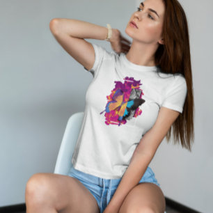 Camiseta Volando de mariposa holográfica