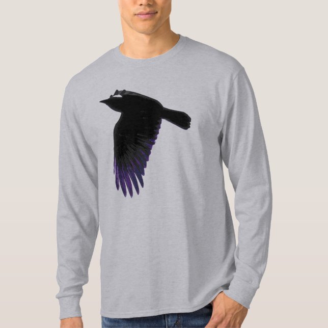Camiseta Volando en cuerdas negras y púrpura (Anverso)