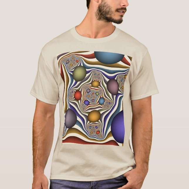 Camiseta Volando hacia arriba, colorido y moderno abstracto (Anverso)
