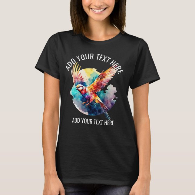 Camiseta Volando pájaros coloridos (Anverso)