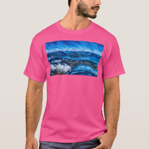 Camiseta Volando Por Montañas Olímpicas (Pastel Largo)