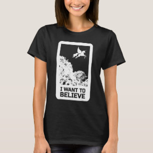 Camiseta Volando Unicornio Quiero Creer Alien De Uap