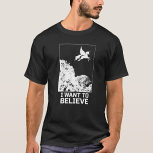 Camiseta Volando Unicornio Quiero Creer Alien De Uap