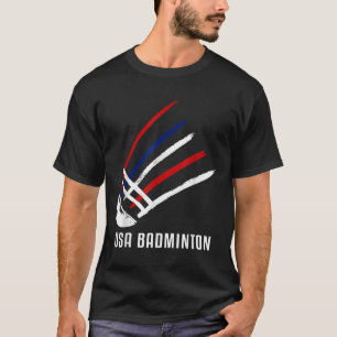 Camiseta Volante de bádminton USA Rojo Blanco Azul 