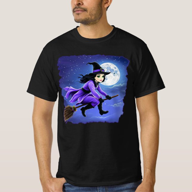 Camiseta Volante de bruja - Wicca Halloween 1 (Anverso)