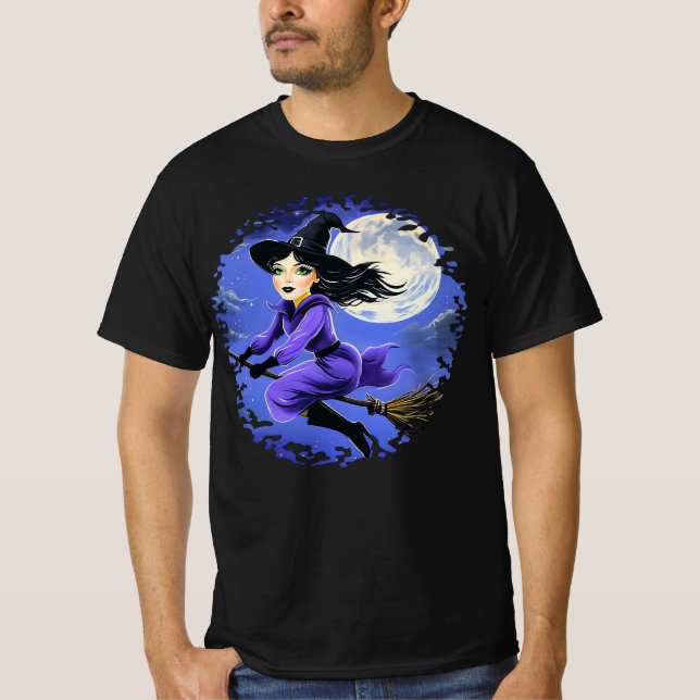 Camiseta Volante de bruja - Wicca Halloween 7 (Anverso)