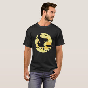Camiseta Volante de brujas en la luna de Halloween