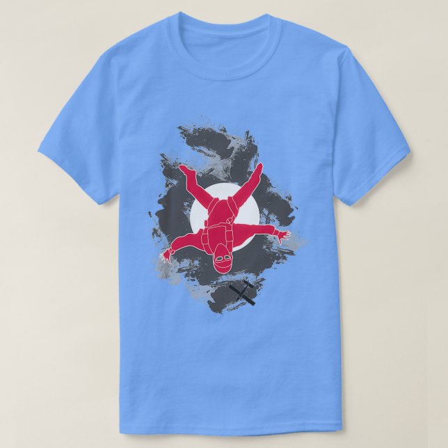 Camiseta Volante rojo con sol y nubes grises (Diseño del anverso)