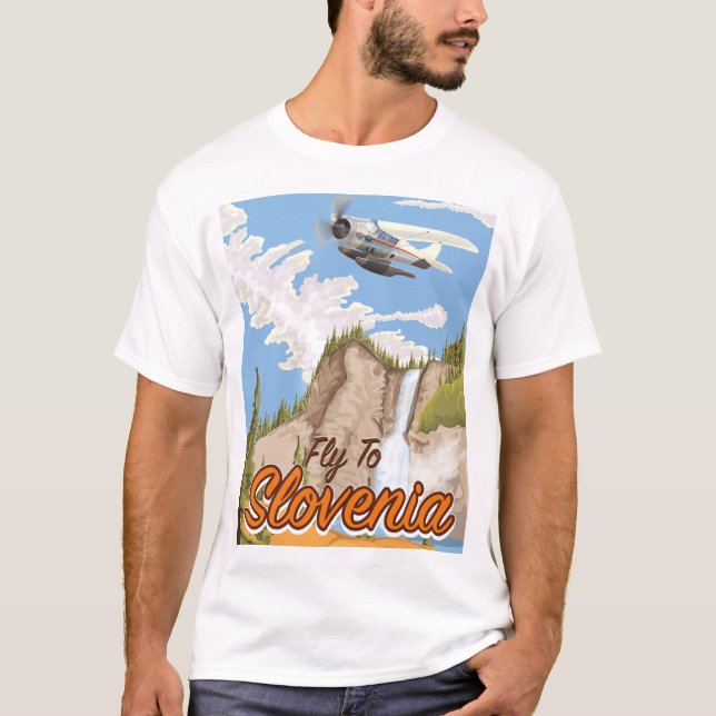 Camiseta Volar A Eslovenia Muro De Madera Bolsa De Arte De  (Anverso)