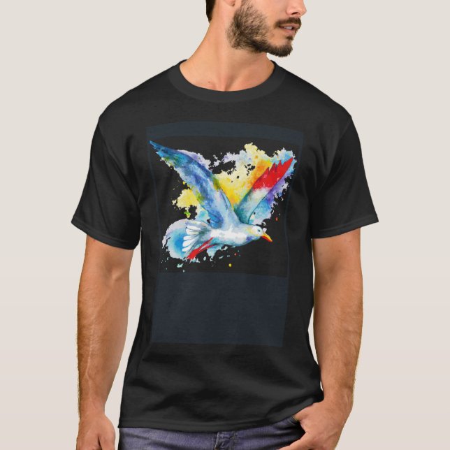 Camiseta Volar como una gaviota pintada (Anverso)