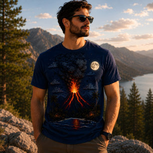 Camiseta Volcán bajo la luz de la luna