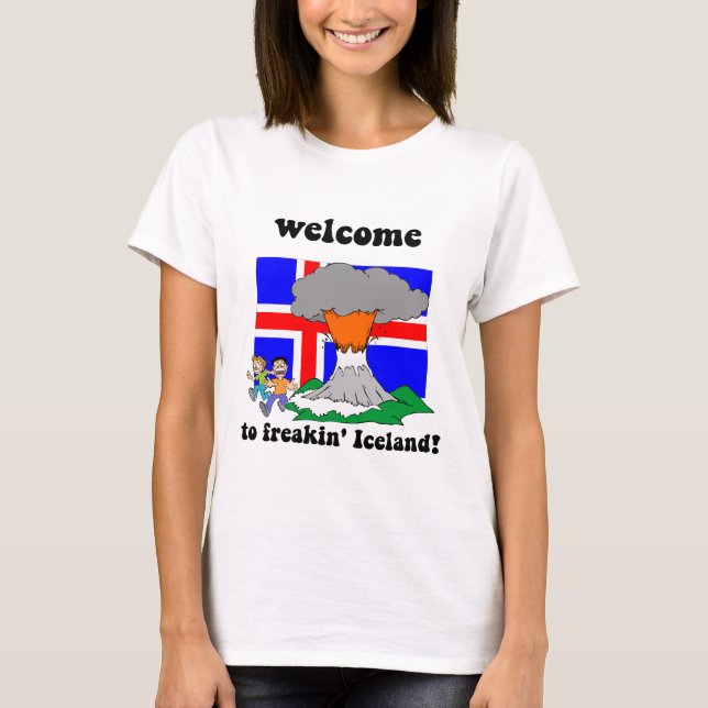 Camiseta Volcán divertido de Islandia (Anverso)