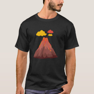Camiseta Volcán Montaña Erupción volcánica Magma Dinosaurio