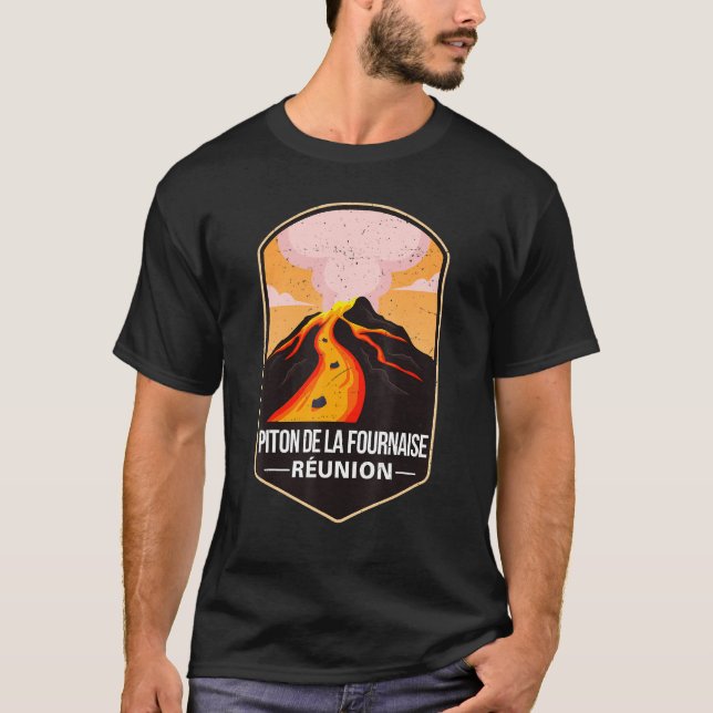 Camiseta Volcán Piton De La Fournaise Erupción De Réu (Anverso)